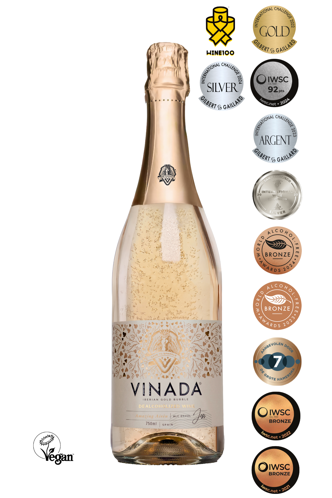 VINADA® - AMAZING AIRÉN GOLD (0%) 750 ML