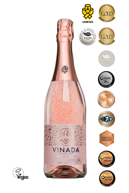 VINADA® -  GIFTBOX - TINTELING TEMPRANILLO ROSÉ (0%) 750 ML + 2 Glasses